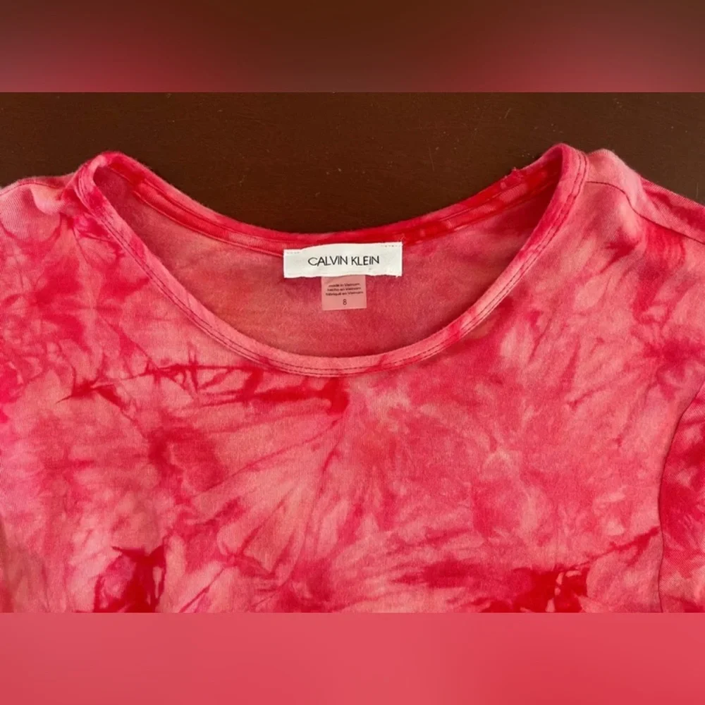 CALVIN KLEIN Woman’s Tie Dye Short Sleeve T-Shirt Dress size Small - Picture 7 of 10
